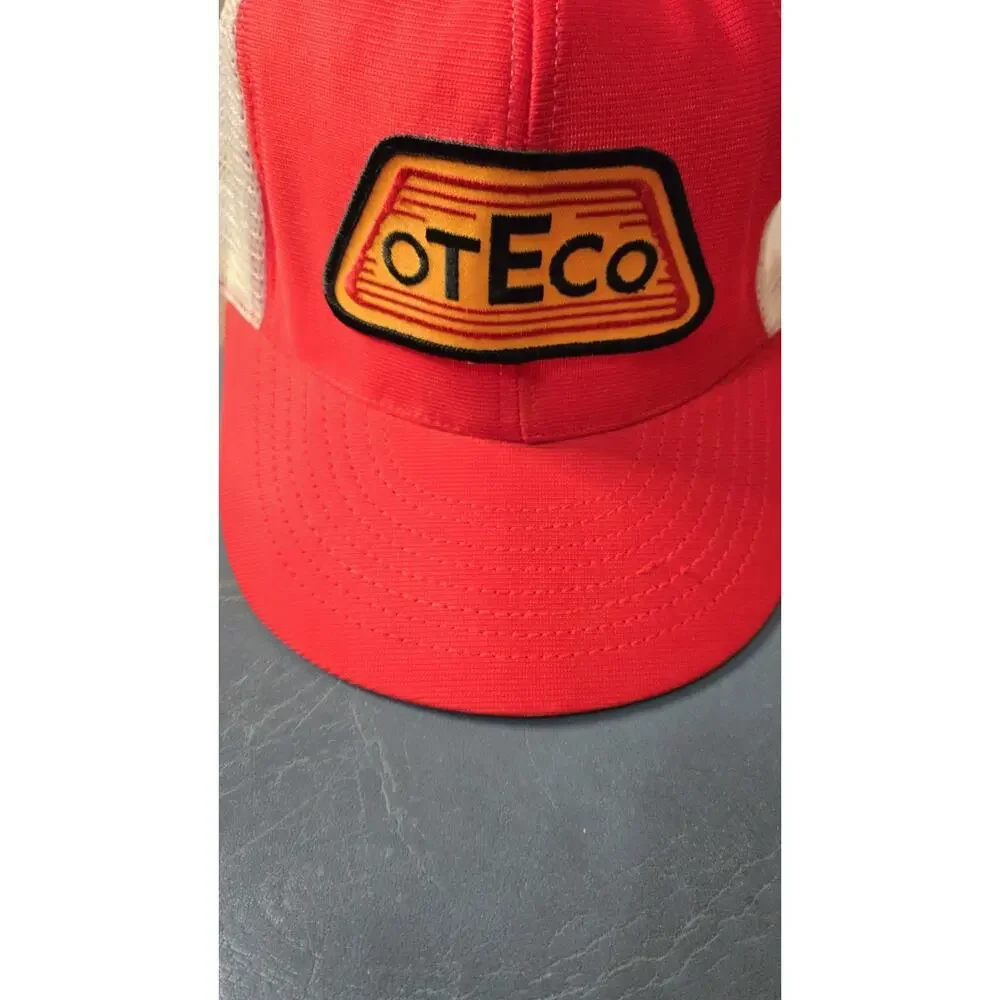 Kozas Made In USA custom caps Vintage Oteco Oilfield Equipment Trucker Cap RED